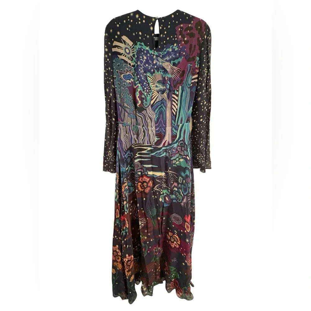 Paul Smith AW18 Runway Celestial Landscape Print Maxi Dress IT42 US6 $995 - Picture 4 of 8